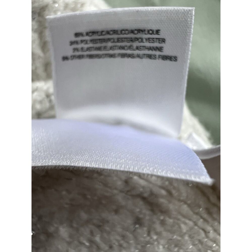 Anne Klein Sweater Women's Small Crewneck White with Metallic Silver - Picture 7 of 10